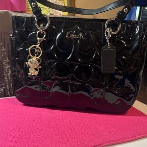 Coach Black Patent Leather Shoulder Bag